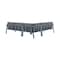 Armen Living Nofi Outdoor Patio Sectional Set in Gray Finish with Gray Cushions and Teak Wood SETODNOSEGR - alternate 5